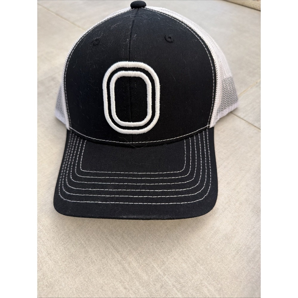 Overtime Black White Trucker Hat Adjustable Breathable Mesh Back Sports